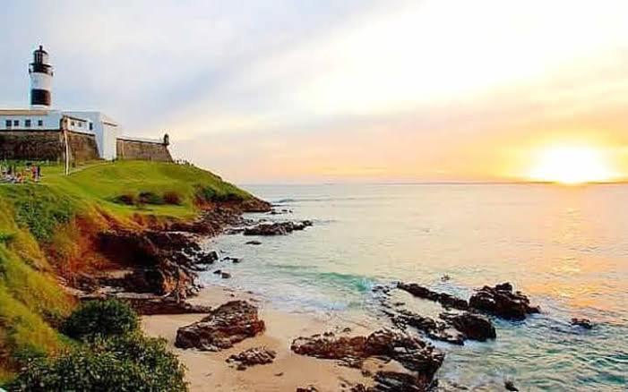 살바도르 Smart Farol Da Barra - Vista Mar Com Varanda Arejada 아파트 외부 사진